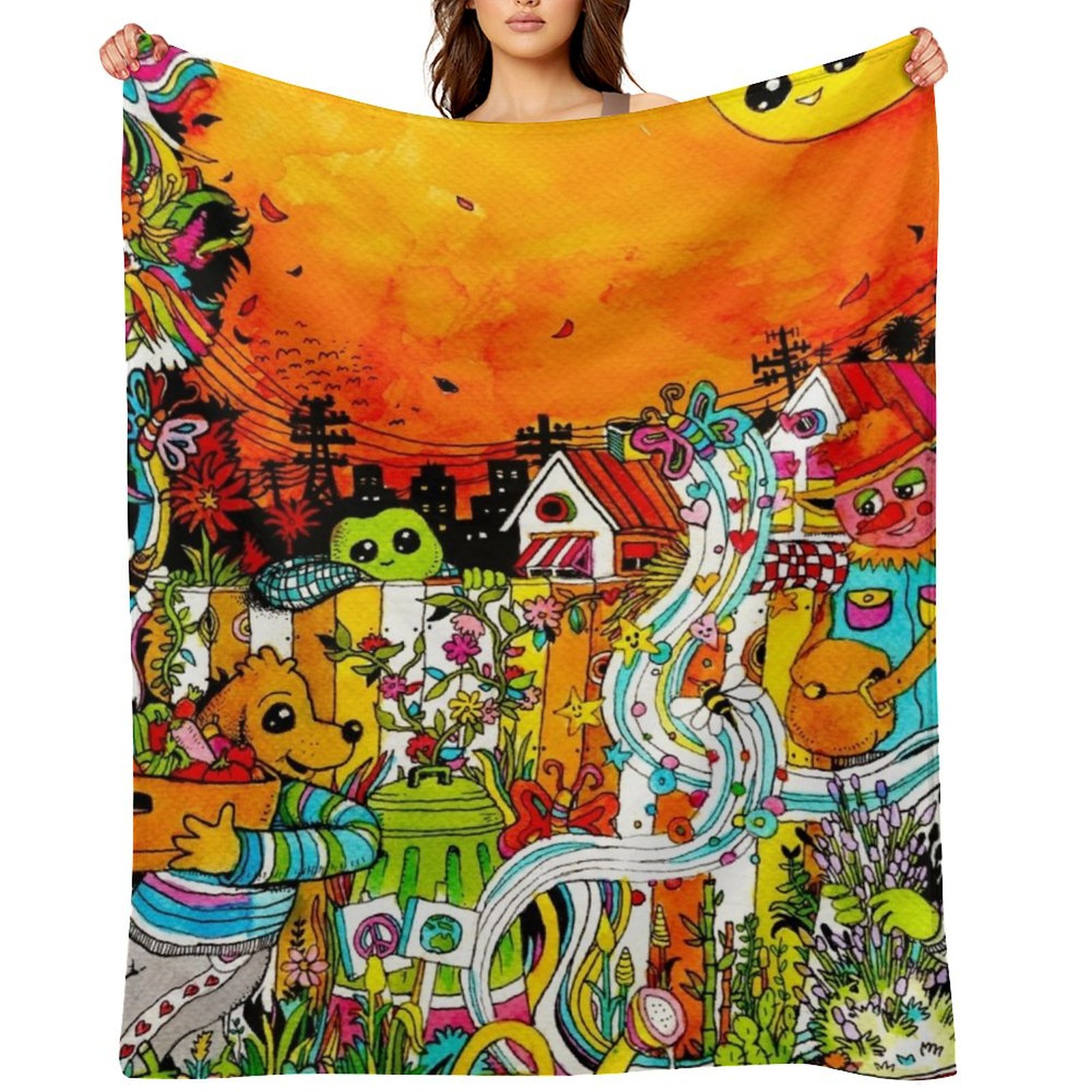 Urban Farming Home - Selimut Lembut Motif Kotak-kotak untuk Sofa
