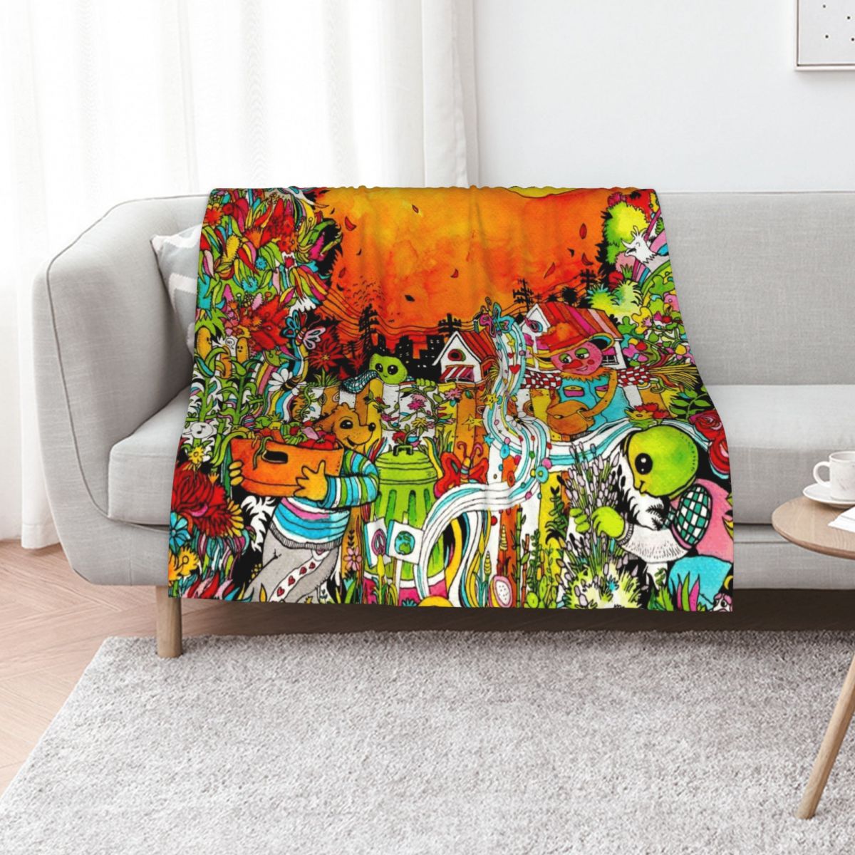 Urban Farming Home - Selimut Lembut untuk Sofa, Dekorasi Rumah,